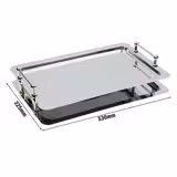 (6 pcs) Plateau GN 1/1 - BUFFET-STAR - Acier inoxydable 18/10 - 530x325mm - Hauteur:70mm - avec poignées - empilable, compatible lave-vaisselle
