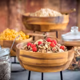 (6 komada) Posuda - ACACIA - Drvo akacije - 3 litra - Ø 270 mm - Smeđa boja