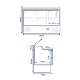 Saladette / mesa de preparação PREMIUM - 1,37 x 0,7 m - com 6 gavetas 1/2