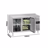 Kühltisch ECO - 1360x700mm - mit 2 Glastüren - Aufkantung