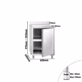 Paslanmaz Çelik Dolaplı Hazırlık Tezgahı PREMIUM - 600x600 mm - Sırtlı Kanatlı 