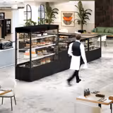 Kühl- & Kuchenvitrine MADRID - 1000mm - Doppelverglasung - mit 3 Ablagen - Schwarz Matt