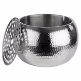 Palackhűtő - BIG BOWL - Rozsdamentes acél - 8 l - külső Ø 370 mm - Magasság: 230 mm - gehämmert felület, kivehető csepegtető betét
