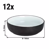 (12 Stück) COSMIC -  Schüssel - 55 cl - Ø 160mm - Weiß / Schwarz