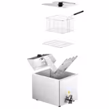 Frituurpan - 12 liter - 3,25 kW - mechanische bediening - met aftapkraan