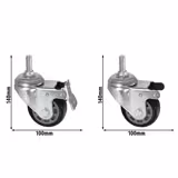مجموعة عجلات لماكينات عجن العجين TMP & TMBO - 60x100x140mm - متوافق مع TMP & TMBO Series - يشمل 4 عجلات