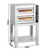 (2 adet) Elektrikli Pizza Fırını - Taş tabanlı - 25 cm x 4+4 Pizza Kapasiteli - Manuel - dâhil: Alt Çerçeve