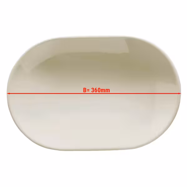 (4 stuks) TEOS - bord - platte/dönerteller - ovaal - porselein - 360x165mm - crème