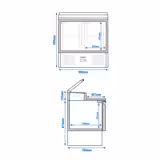 Stół chłodniczy sałatkowy Mini ECO - 900x700mm - 2‑drzwiowy - na 5x GN 1/6 - z pokrywą stalową