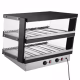 Komercjalna witryna grzewcza – 800 mm – 1,16 kW – z 2 półkami – czarna
