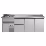 Banco spillatura birra Premium PLUS - 2500x700mm - 2 porte e 2 cassetti
