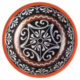 (6 uds) Bol - MANGO - Madera de mango - 1,1L - redondo - Ø240mm - Profundidad: 75mm - Sicily (rojo/negro)