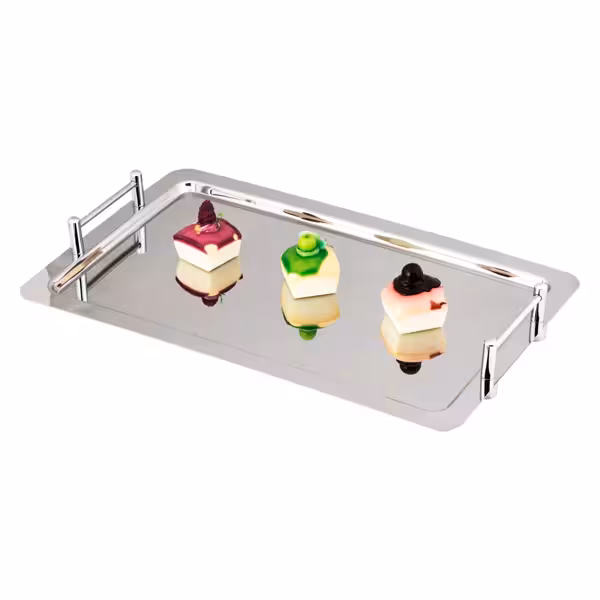 لوح تقديم - GN 1/1 - ستانلس ستيل - 530x325mm - الارتفاع: 70 mm - حواف مستديرة