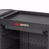 Schoonmaakwagen - open - 2x linnenzakken, 1 plank boven, 3 planken onder - Kunststof frame - Zwart