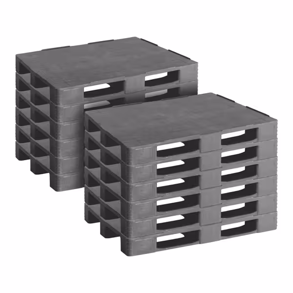 (12 unid) - Europalete plástica higiénica - 1200x800mm - Plástico - Capacidade dinâmica: 650kg - Cinzento