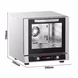 Commercial Convection Oven - KOMPAKT - with steam function - Manual - includes 4 trays - 100–260°C - 230V - switchable steam - fixed water feed