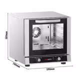 Electric Compact Convection Oven with Steam Injection - Manual Controls - 4x 429x345mm - incl. 4x Baking Trays 429x345mm
