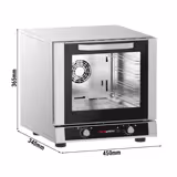 Electric Compact Convection Oven with Steam Injection - Manual Controls - 4x 429x345mm - incl. 4x Baking Trays 429x345mm