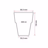 (50 Pezzi) Bicchiere in Policarbonato - Trasparente - 250 ml
