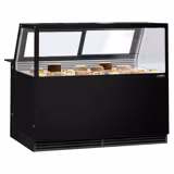 Csemegepult - 1500x1048 mm - 420 liter - ventilációs - egyenes frontüveges - dupla üvegezés - fekete
