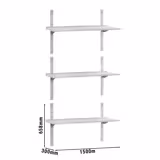 Étagère murale ECO en inox - 1500 × 300 mm - avec 3 étages