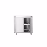 Stainless steel work cabinet PREMIUM - 800x600mm - with hinged door without upstand