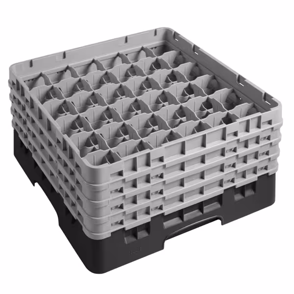 CAMBRO | CAMRACK® - Lasipesukori 1/1 - 36 lokeroa - 4 jatko-osalla - 500x500mm - Musta