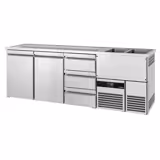 Comptoir de bar réfrigéré PREMIUM - 2500x700mm - 2 portes & 3 tiroirs