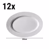 (12 ks) Sea Wave - Talíř/plato - oválný - porcelán - 280×280 mm - bílá