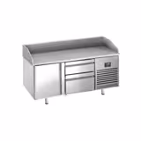 Banco pizza refrigerato PREMIUM PLUS - 1490x700mm - con 1 porta & 2 cassetti - piano in granito