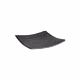 (6 pcs) Serving Tray - DARK WAVE - Melamine - 140x140mm - Height: 20mm - Black