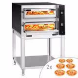 Elektrisk pizzaugn (el-däck/box) - med stenhärd - 990x1270 mm - 6+6 x Ø 35 cm - 2‑däck - upp till 400 °C - Digital - inkl. underrede