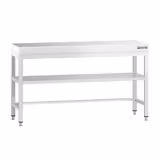 Table de travail en inox PREMIUM – 1500x800 mm – avec tablette inférieure et renforts