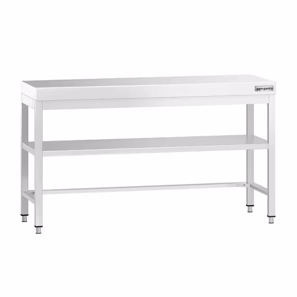 Table de travail en inox PREMIUM – 1500x600 mm – avec tablette inférieure et renforts