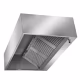 Cappa cubica professionale con motore - 3000mm - con regolatore di velocità, filtri a labirinto e plafoniera LED
