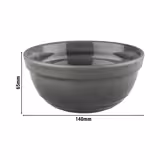 (6 stuks) Schaal - EMMA - Melamine - 0,5L - rond - Ø140mm - stapelbaar - Grijs