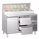 ECO - 7x GN 1/3 طاولة تحضير - 1360 مم - باب واحد - 2 أدراج - ل