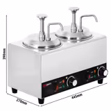 Sausverwarmer met pomp - 1,2kW - 2x2L - incl. inzetbak