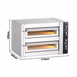 Forno elettrico per pizza - 1110x940mm - 4+4 pizze Ø34cm - 450°C - Meccanico
