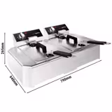Commercial Countertop Electric Twin Tank Fryer - 5+5 litres - 7.5kW - Manual
