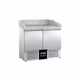Masă rece saladetă / pizza PREMIUM - 0,9 x 0,7 m - cu 2 uși și blat din granit
