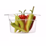 (6 pcs) Polycarbonate Gastronorm Container GN 1/6 - Clear - 1L - Depth: 65mm
