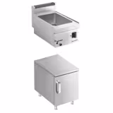 Elektrische bain-marie - 1x GN 1/1 of 2x GN 1/2 - 1,2 kW - incl. onderbouw met 1 deur - met aftapkraan