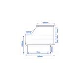 Banco cassa - 1622x953x920mm - Pannello frontale Bianco (RAL 9016)
