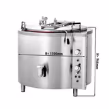 Electric Boiling Pan - 500L - 45kW - Indirect Heating - with Water Connection