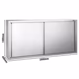 Armoire murale en acier inoxydable PREMIUM - 2000x400mm - avec portes coulissantes - 1000mm de haut