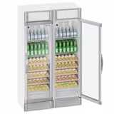 (2 pcs) Vitrine réfrigérée à boissons - 1190mm - 694 L - 2 portes vitrées - avec écran publicitaire LCD - éclairage LED - affichage digital de la température - +2 à +10 °C
