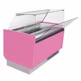 Profesyonel Dondurma Teşhir Vitrini LIAM - 1560mm - Statik Soğutma - LED Aydınlatmalı - 13+13 x 5L Dondurma Küveti - Pembe