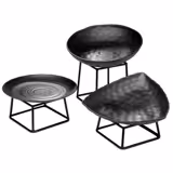 (6 stuks) Dienblad - ZEN - Melamine - Ø 28cm - hoogte: 30mm - Zwart - stapelbaar - geschikt voor vaatwasser