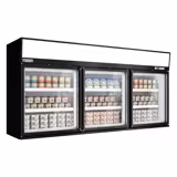 Supermarket- Lasiovellinen seinäpakastekaappi - 2104 mm - 346 l - -22 – -18 °C - mukana 3 lasiset saranaovet & 6 hyllyä - sis. pakastesaari - musta